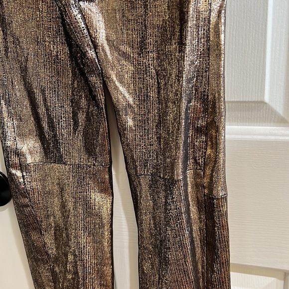 SPRWMN Lamb Leather Bronze Metallic Jumpsuit - Picture 10 of 12